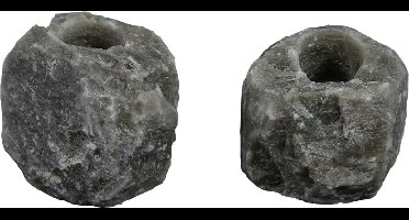 2x Waxinelichthouder / Theelichthouder Zoutsteen Himalaya - ZWART - Middel 0,6-1kg - ca. 9x9x8cm