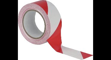 Perel Afzetlint, voor het afbakenen van gevarenzones en beperken van toegang, polyethyleen, rood/wit, 8 cm x 250 m