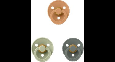 Bibs fopspeen 6-18 maand set 3 stuks Pumpkin,Pine en Sage maat 2