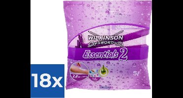 Wilkinson Sword - Essentials 2 ( 5ks ) - Jednorázová dámská holítka - - Voordeelverpakking 18 stuks