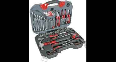 Toolland 78-delige gereedschapsset in chroom-vanadium, voor doe-het-zelvers en professionals, inclusief precisie-instrumenten en stevige opbergkoffer