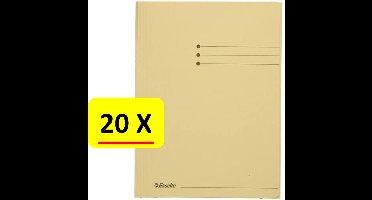 20 x Dossiermap - A4 - Esselte - Manilla - 3-kleps - geel