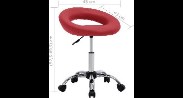 vidaXL - Eetkamerstoel - draaibaar - kunstleer - wijnrood