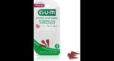 GUM Permanente Rubberen Tip Stimulator - Tandsteenverwijderaar - Tandvlees Reiniging - Tandenstokers - Navulling - 3 stuks
