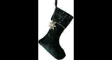 Ginger Ray - Groene velours kerstsok 42 cm x 25 cm