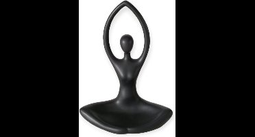 Boltze - Waxinelicht houder - Kaarsenhouder - Yoga - Keramiek - Vrouw - 30cm hoog