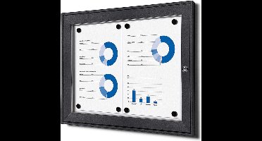 Vergrendelbaar Notitiebord Indoor 2x A4 Antraciet - Syna SCS2XA4C7016JS