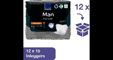ABENA Man Premium Formula 2 - Bulkverpakking 180 Stuks Incontinentieverband voor Mannen - Incontinentie Mannen voor Licht tot Matig Urineverlies - 23x29cm / 700ml