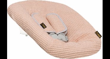 Newborn Hoes Tripp Trapp geschikt voor Stokke Tripp Trapp Newborn Set - Perfecte Pasvorm - Beschermt je Stoel - Waterafstotende Voering - Makkelijk Wasbaar - Zacht Katoen - Met Gordelbeschermer - Roze Wafelstof