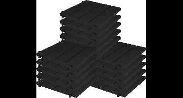 EDA Tuintegel/terrastegel - 15x - zwart - kunststof - weerbestendig - 38 x 38 cm - vlonder vloertegels