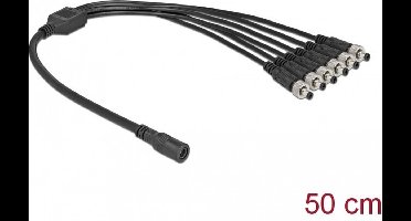 DC Splitter -kabel 5,5 x 2,1 mm 1 x vrouwelijk tot 6 x mannelijk schroefbaar