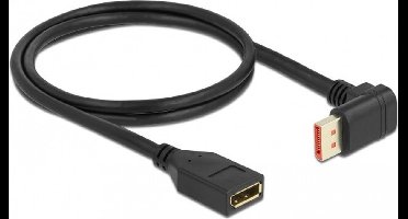 DisplayPort Extension Cable mannelijk 90 ° Downwards Hangward naar vrouwelijke 8K 60 Hz 1 m