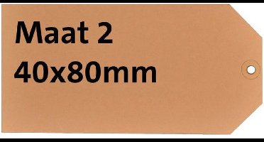 Label karton nr 2 200gr 40x80mm chamois 1000st | 10 stuks