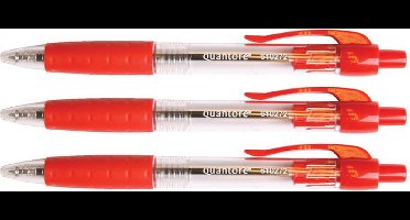 Balpen Huismerk Rubberen Grip Retractable Rood