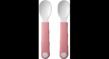 Mepal Mio oefenlepel – Set van 2 – Goede grip – Kinderservies – Deep pink