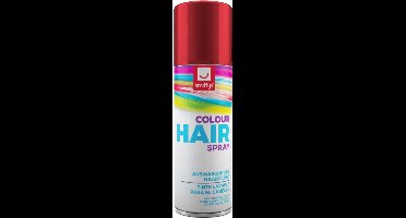 Smiffys carnaval haarverf - rood - spuitbus - 125 ml - haarspray