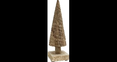 PTMD Sterrin Boom Ornament - 10 x 10 x 35 cm - Mangohout - Naturel
