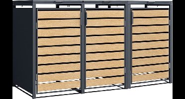 IVOL Containerombouw - 3 containers - Kliko ombouw - Houtlook - Containerberging voor 3 afvalbakken
