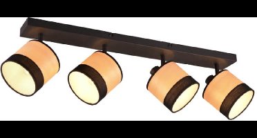 REALITY BOLZANO - Spot - Zwart mat - excl. 4x E14 10W - Kap Houtlook