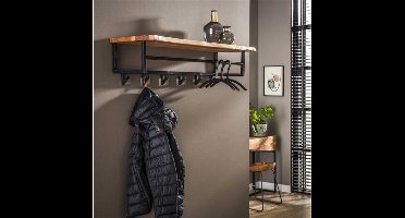 Kapstok Timber 6 haken hoedenplank 100 cm