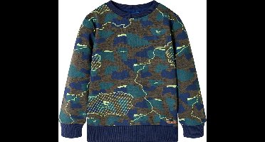 vidaXL - Kindershirt - 140 - gemêleerd - donkerkakikleurig