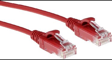 ACT Rode 0.5 meter LSZH U/UTP CAT6 datacenter slimline patchkabel snagless met RJ45 connectoren DC9500