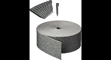 Nature - Borderrandset - H7,5cm x 10m - met grondpennen - grijs