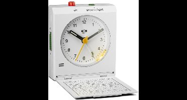 Braun BC05B Vintage Reiswekker Analoog met Snooze & Verlichting - Wit