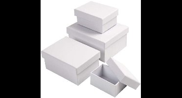Creativ Company Rechthoekige Dozen Set 4 stuks h: 3.5-6.5
