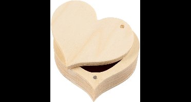 CC Houten Hart Doosje b: 9 cm h: 4 cm