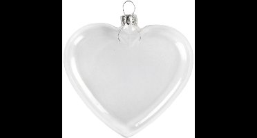 Creativ Company Glazen Hart Plat 9 cm 6 stuks