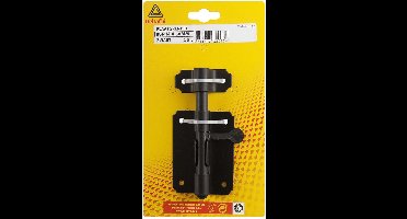 Deltafix schuifslot/plaatgrendel - 1x - 8 x 5cm - staal - zwart - deur - schutting - hek