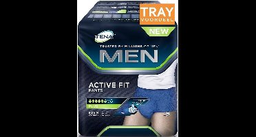 TENA MEN ACTIVE FIT PANTS PLUS MAAT S/M INCONTINENTIE BROEKJES TRAY 4 X 9 STUKS