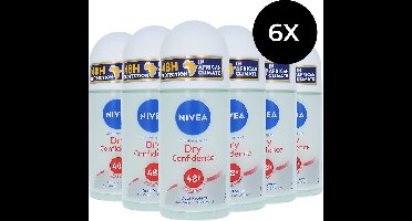 Nivea Dry Confidence Deo Roller - 6 x 50 ml