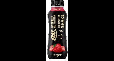 Optimum Nutrition High Protein Shake - Aardbei - Ready to Drink Whey Protein - 330 ml (1 flessen)