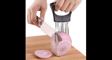 New Age Devi - Uiensnijder - Uienkam - Groentesnijder - Tomatensnijder - Snijhulp voor uien, aardappels & groenten - Zwart