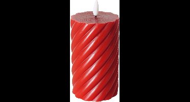 Boltze LED kaars gedraaid rood 12,5 cm