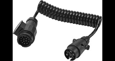 Spiraalkabel 7 aderig - 13 en 7 polige stekkers - Max. lengte van 3 meter