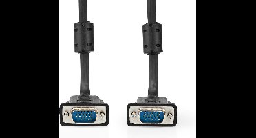 Nedis VGA-Kabel - VGA Male - VGA Male - Vernikkeld - Maximale resolutie: 1280x768 - 10.0 m - Rond - ABS - Zwart - Label