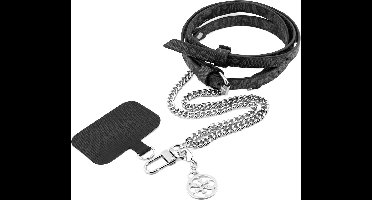 GUESS, Telefoonkanaal Schouderriem + sleutelkoord, Guess, Zwart