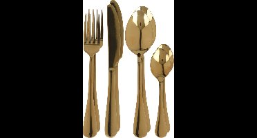 Excellent Houseware Bestekset Tableware Collection - 32-delig - goud - RVS - 8 personen