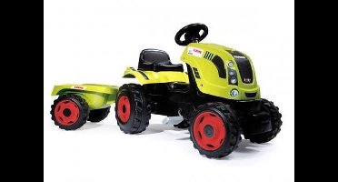 Smoby - Claas Farmer Xl Traktor + Aanhangwagen - Traptractor