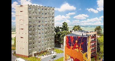 Faller - Flatgebouw P2 uitbreiding - modelbouwsets, hobbybouwspeelgoed voor kinderen, modelverf en accessoires