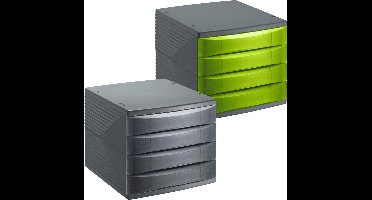 Rotho bureaudoos QUADRA 4 vakken antraciet