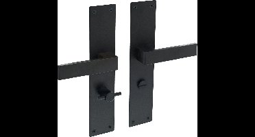 Intersteel Deurkruk Amsterdam met schild 250x55x2mm WC63/8 zwart