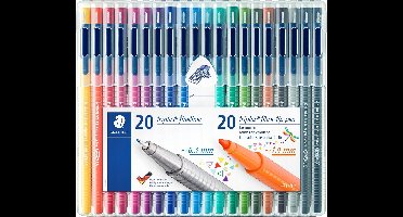 STAEDTLER triplus mixed set 20 fineliner + 20 color kleurstift