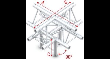 Showtec GT30 driehoek truss Kruis en omlaag 5 richtingen punt boven