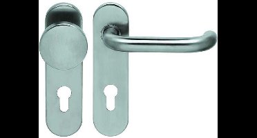 Knop/krukgarnituur DIN 18273 CHASE KS PL rvs mat PC72