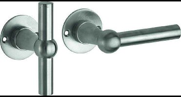 Artitec Deurkruk op rozet Chemin de Fer L/T 85mm mat nikkel ongelakt