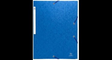 Exacompta 25x Scotten Elastomap + 3 kleppen in gewafeld glanskarton 600g/m2 - A4 - Blauw - 55952E